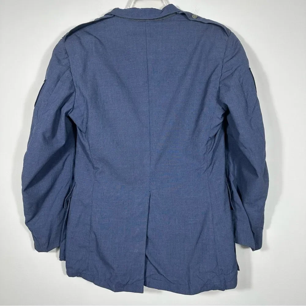 Vintage US Air Force USAF Service Dress Coat Mens 40R Wool Blue Uniform Jacket